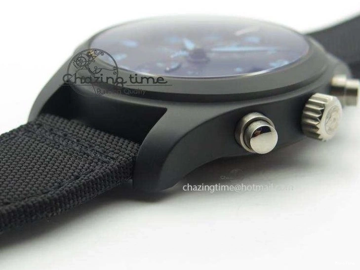 MIROTIME 0422 Comfortable Pilot Chrono IW388003 Real Ceramic ZF 1:1 Best Edition On Black Nylon Strap A 7322